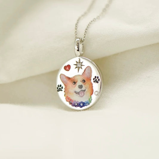 Custom Pet Enamel Silver Necklace/ bracelet