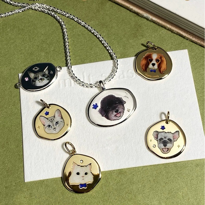 Custom Pet Enamel Silver Necklace/ bracelet
